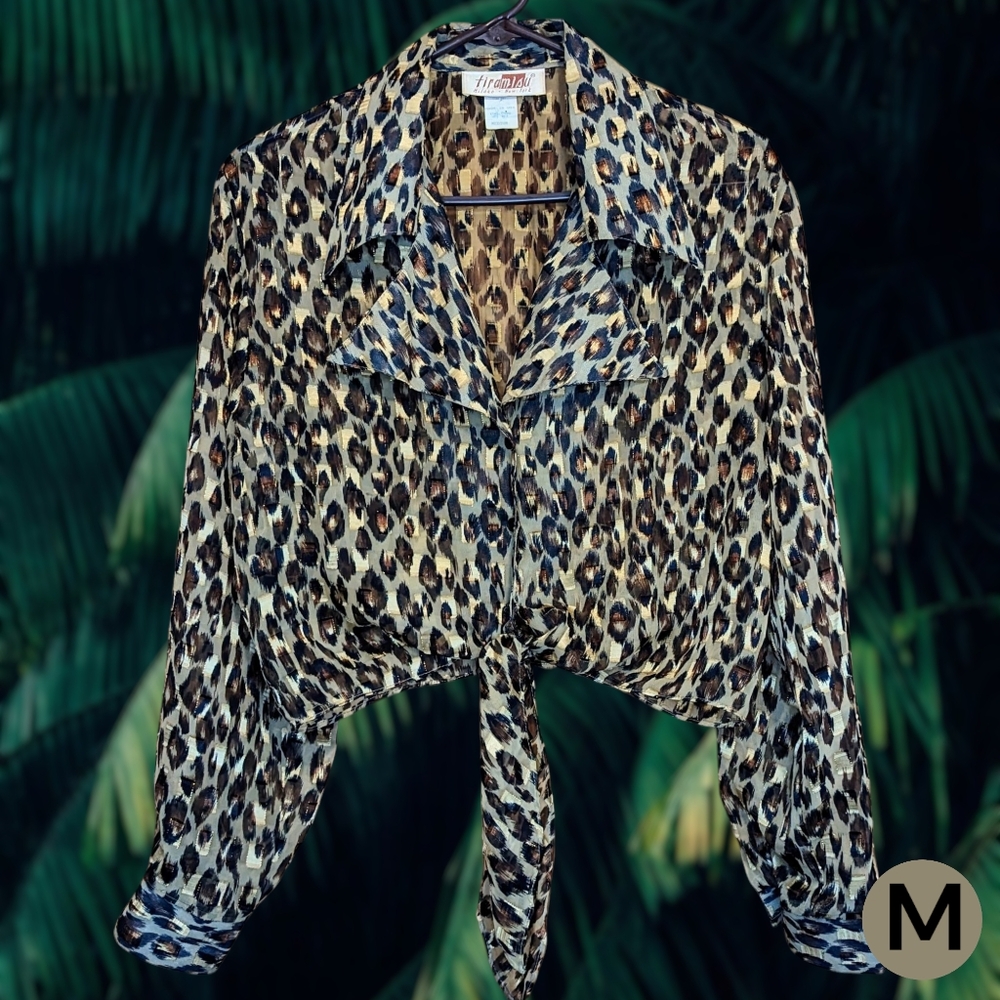 Vintage Leopard Print Blouse